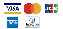 Visa・MasterCard・JCB・AmericanExpress・ダイナーズクラブ