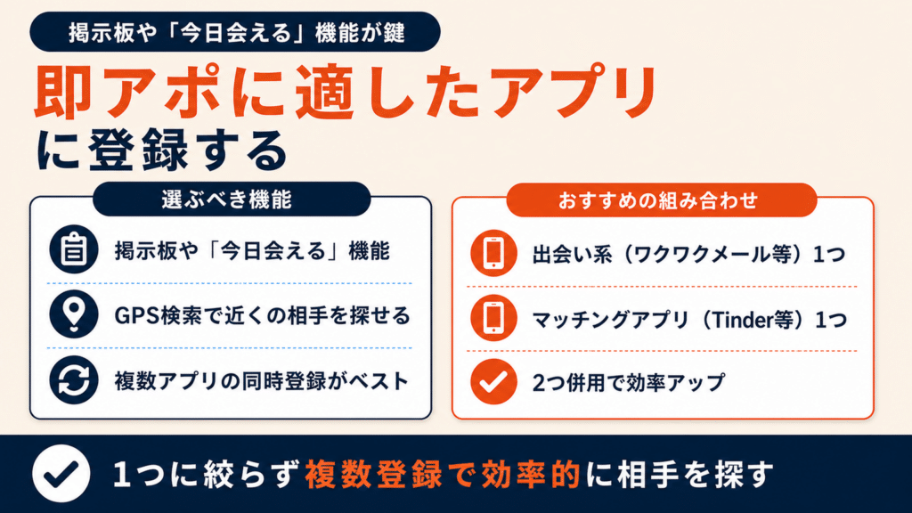 即アポに適したアプリに登録する