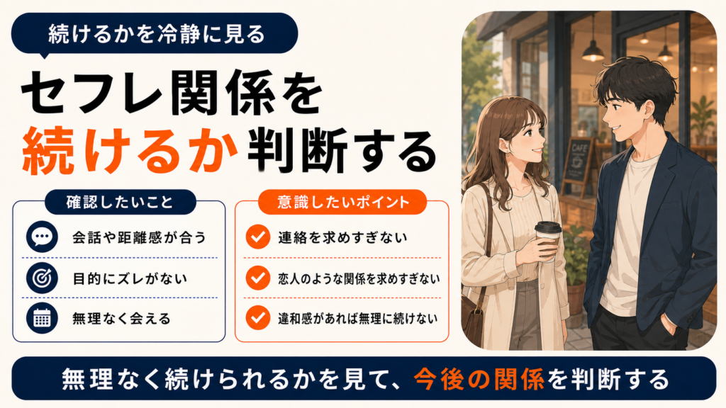 セフレ関係を続けるか判断する