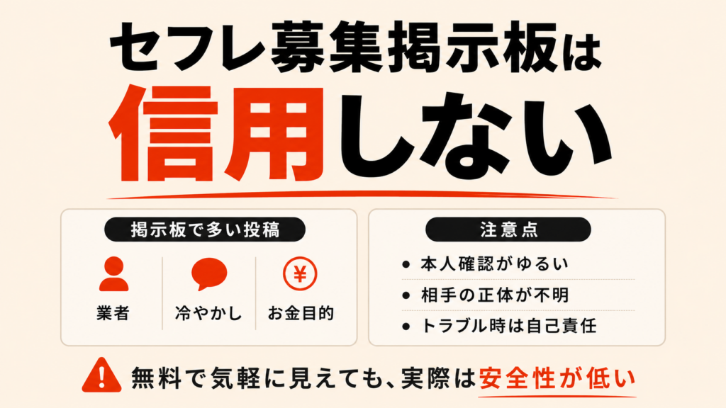 セフレ募集掲示板は信用しない