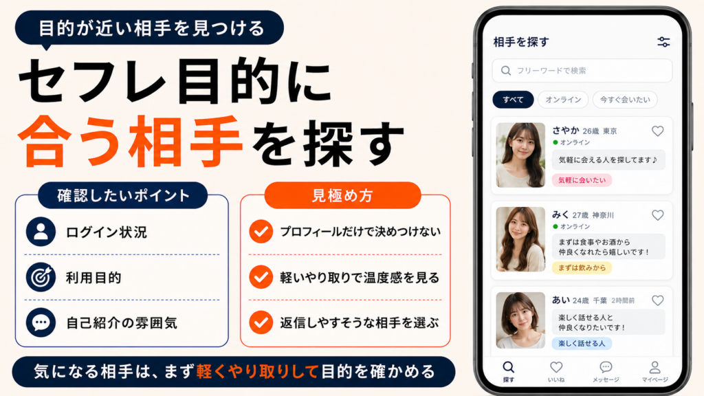 セフレ目的の相手を探す