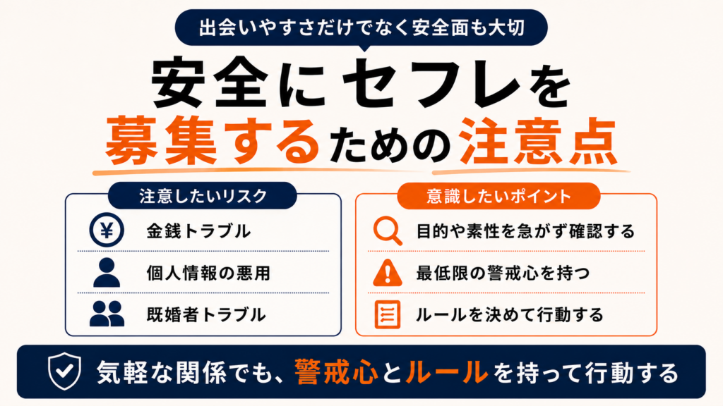 セフレを募集するときの注意点