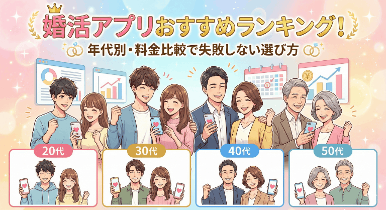 婚活アプリおすすめランキング【2025年最新版】年代別・料金比較で失敗しない選び方