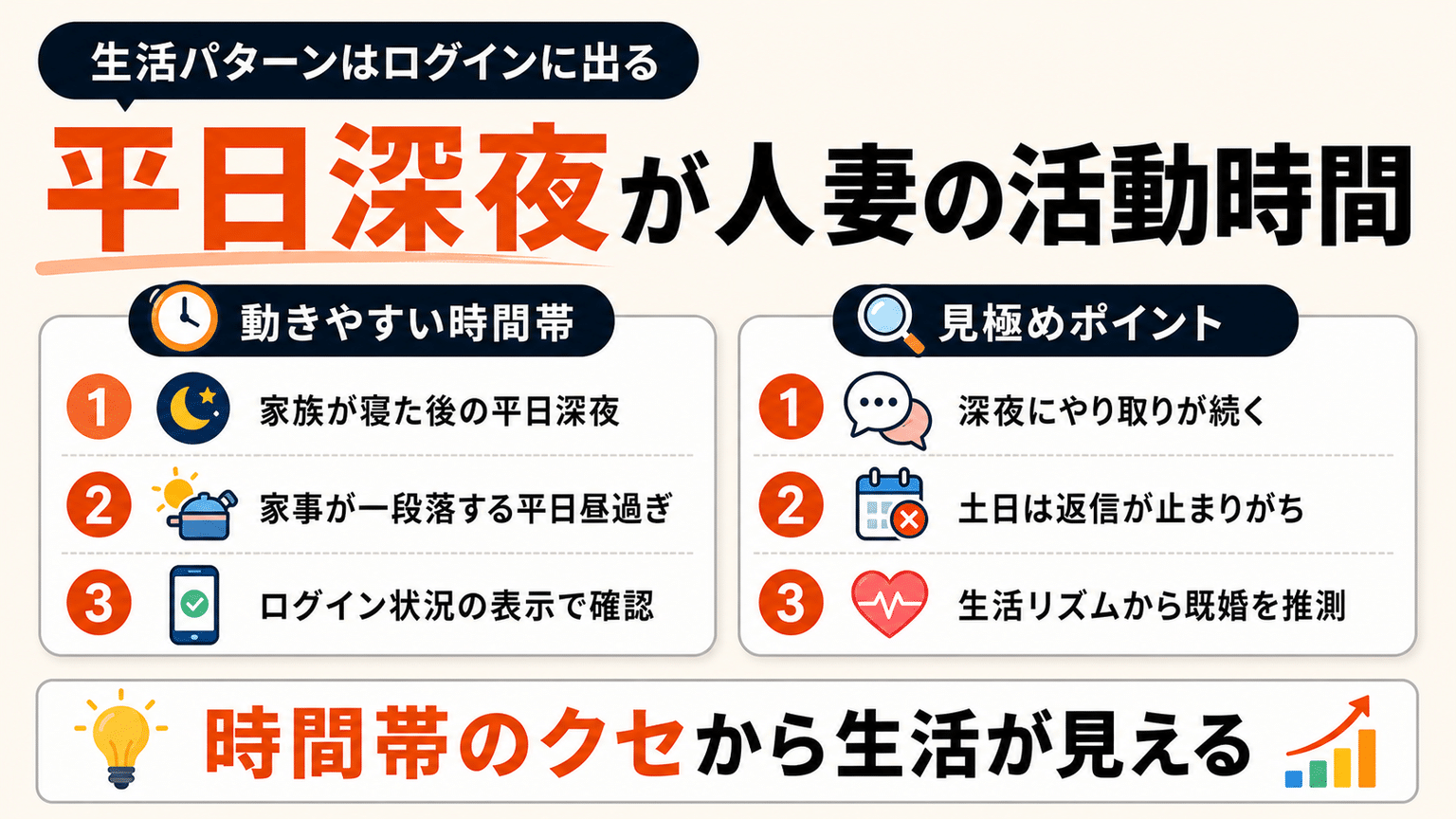 活動時間帯は平日の深夜が多い