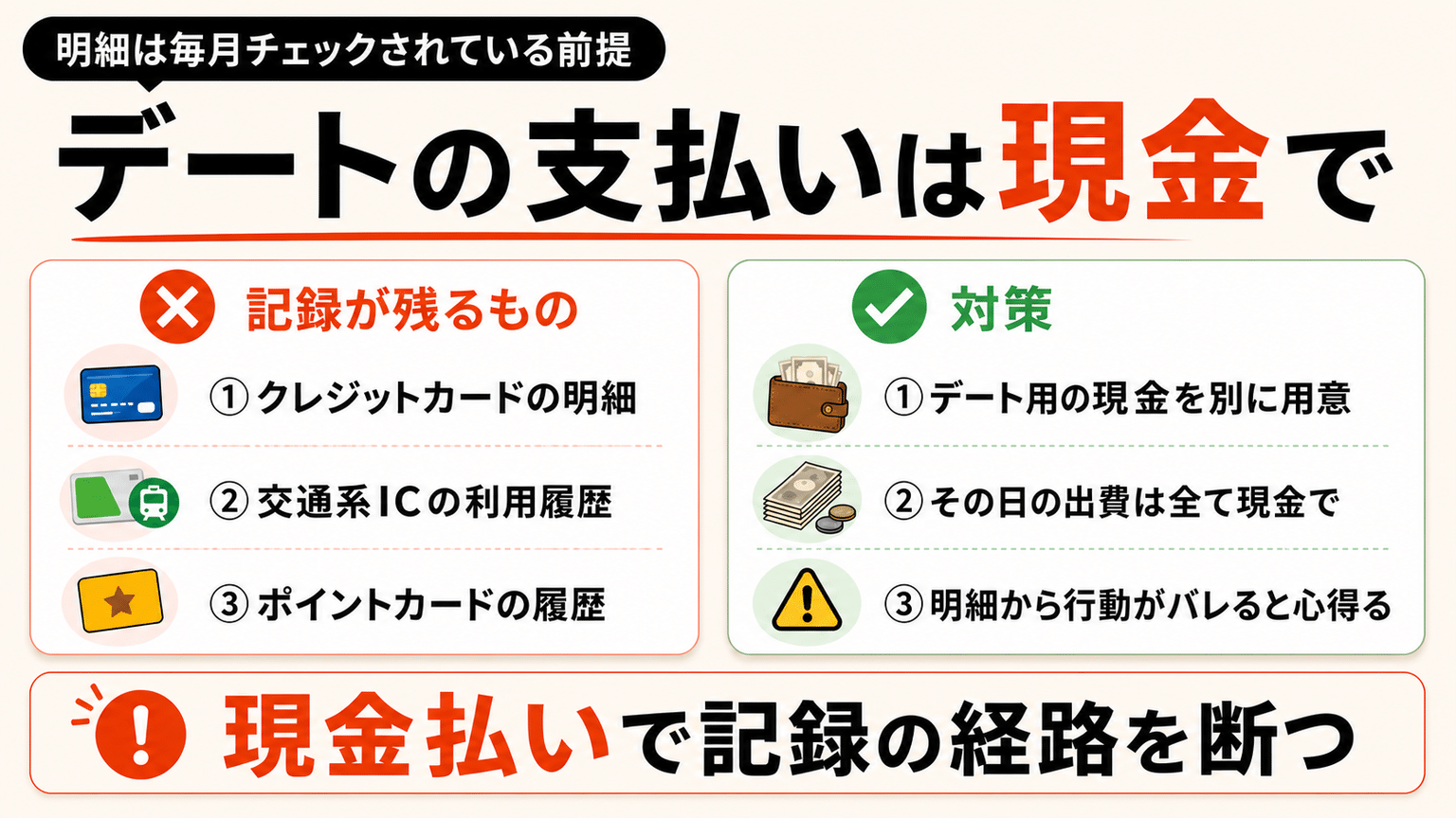 支払いは現金で行う