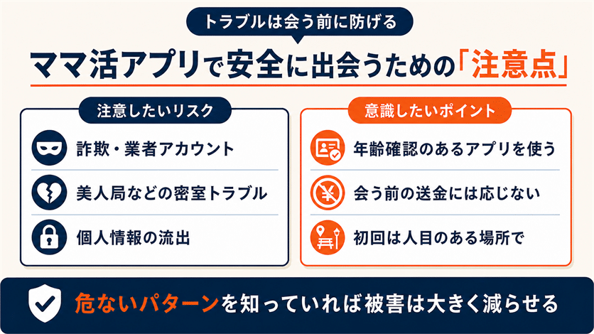 ママ活アプリで安全に出会うための注意点