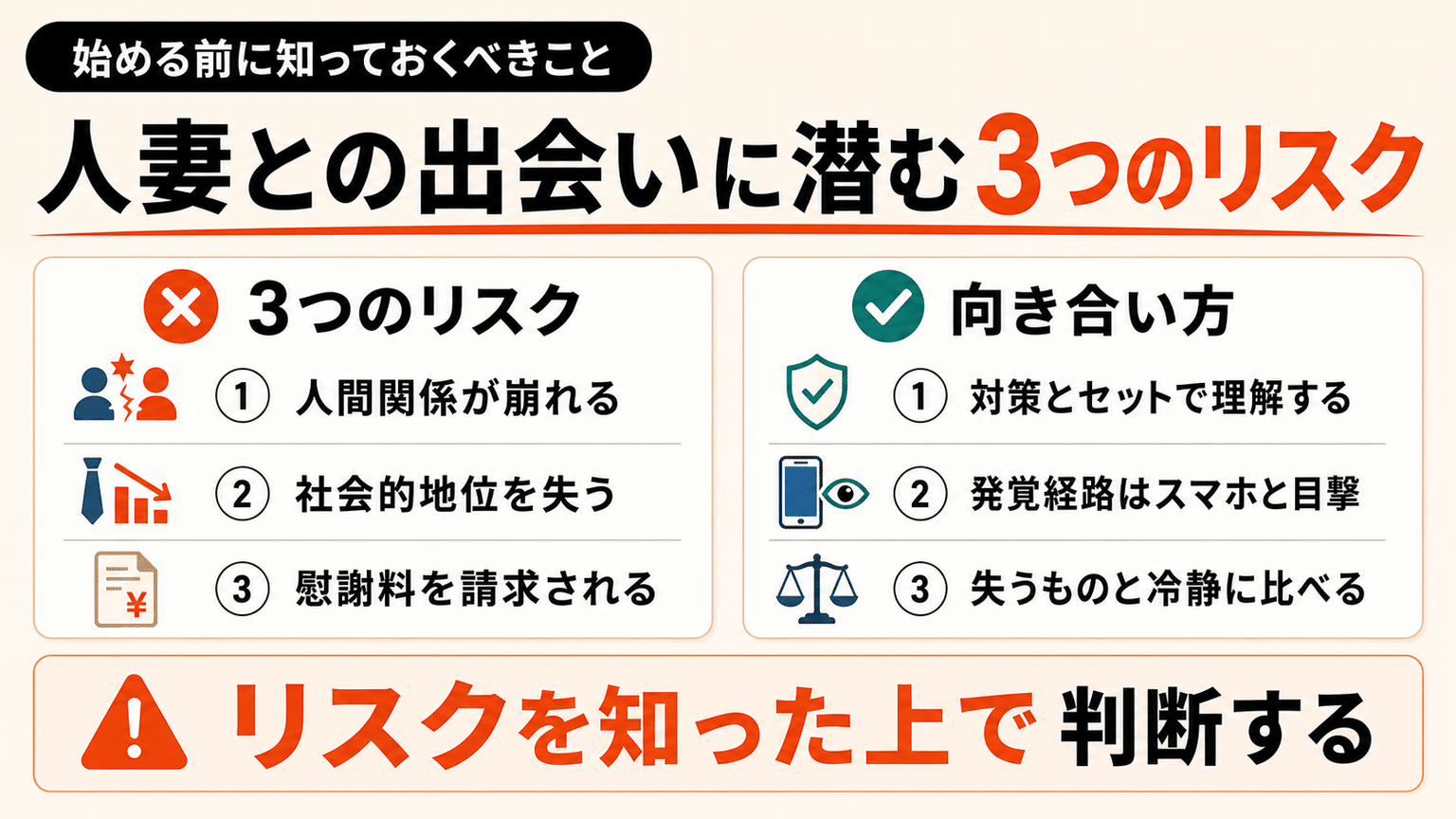人妻と出会う際はリスクもしっかりと知っておこう