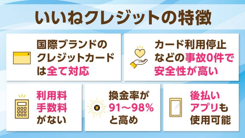 いいねクレジットの特徴