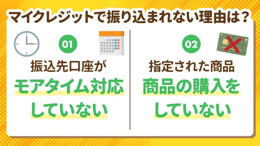 マイクレジットで振り込まれない理由