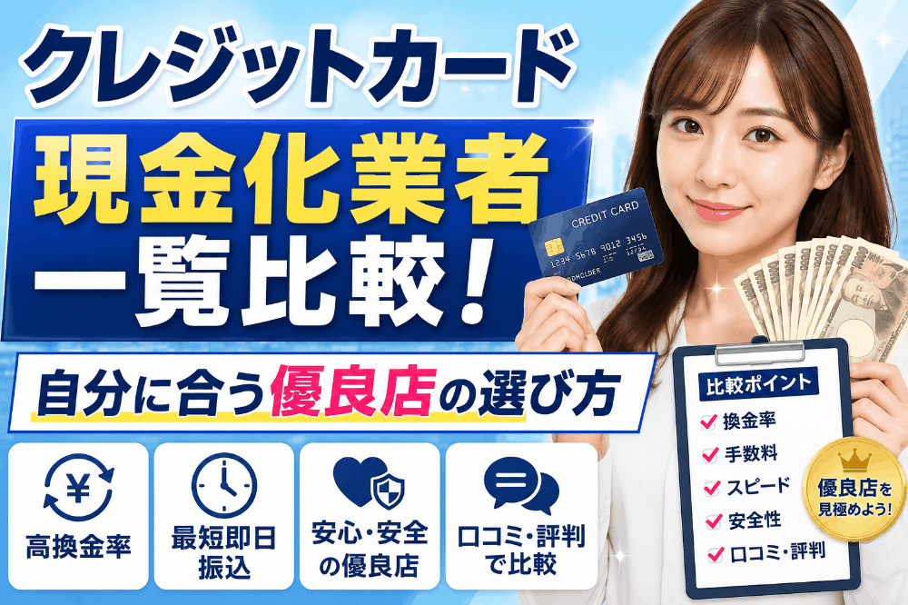 クレジットカード現金化業者一覧比較!自分に合う優良店の選び方